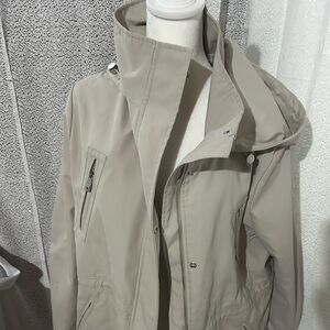 Kenneth Cole Beige Utility rain Jacket with hood